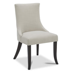 Side Chairs, Set of 2, Linen Fabric with Espresso Wood Legs