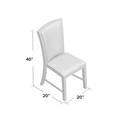 Side Chairs, Set of 2, Polyester Blend Upholstery, Dark Walnut Finish