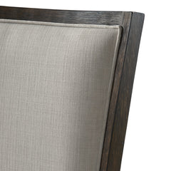 Side Chairs, Set of 2, Polyester Blend Upholstery, Dark Walnut Finish