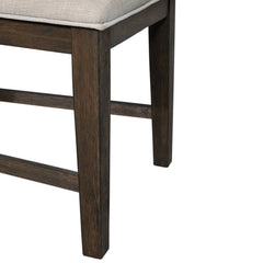 Side Chairs, Set of 2, Polyester Blend Upholstery, Dark Walnut Finish