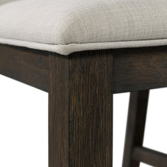 Side Chairs, Set of 2, Polyester Blend Upholstery, Dark Walnut Finish