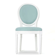 Side Chairs, Set of 2, Polyester Blend Upholstery with White Legs