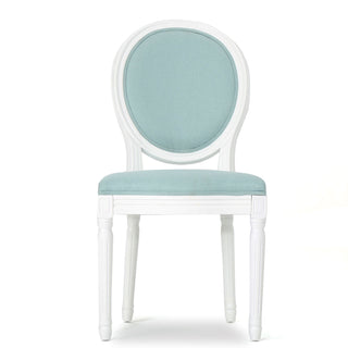 Side Chairs, Set of 2, Polyester Blend Upholstery with White Legs