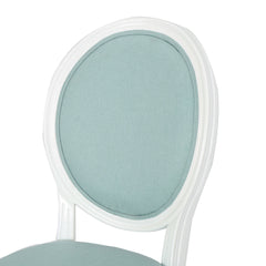 Side Chairs, Set of 2, Polyester Blend Upholstery with White Legs