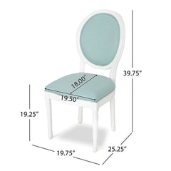 Side Chairs, Set of 2, Polyester Blend Upholstery with White Legs