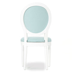 Side Chairs, Set of 2, Polyester Blend Upholstery with White Legs