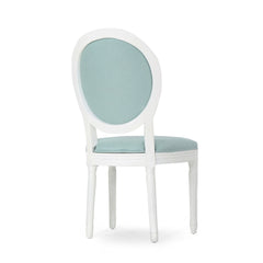 Side Chairs, Set of 2, Polyester Blend Upholstery with White Legs