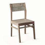 Side Chairs, Set of 2, Reclaimed Teak Wood, Vintage Teal
