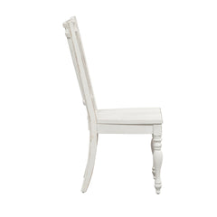 Side Chairs, Set of 2, Solid and Manufactured Wood, Antique White