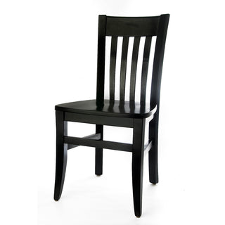 Side Chairs, Set of 2, Solid Beech Wood, Black