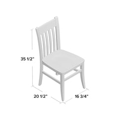 Side Chairs, Set of 2, Solid Beech Wood, Black