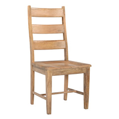 Side Chairs, Set of 2, Solid Mango Wood, Slat Back, Tan