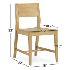 Side Chairs, Set of 2, Solid Oak Wood, Light Brown