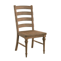 Side Chairs, Set of 2, Solid Pine and Ash Wood, Ladder Back