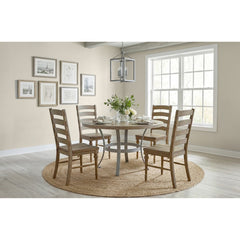 Side Chairs, Set of 2, Solid Pine and Ash Wood, Ladder Back