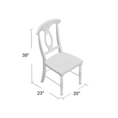 Side Chairs, Set of 2, Solid Rubberwood, Queen Anne Back, Gray/Brown