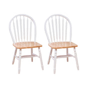 Side Chairs, Set of 2, Solid Rubberwood, Windsor Back