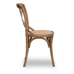 Side Chairs, Set of 2, Solid Wood, Gray Wash, Polyester Blend Seats