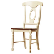 Side Chairs, Set of 2, Solid Wood in Merlot and Buttermilk