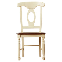 Side Chairs, Set of 2, Solid Wood in Merlot and Buttermilk