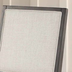 Side Chairs, Set of 2, Solid Wood, Polyester Upholstery, Washed Gray