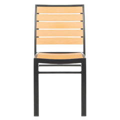 Side Chairs, Set of 2, Stackable Metal in Gray
