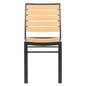 Side Chairs, Set of 2, Stackable Metal in Gray