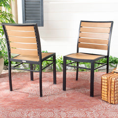 Side Chairs, Set of 2, Stackable Metal in Gray