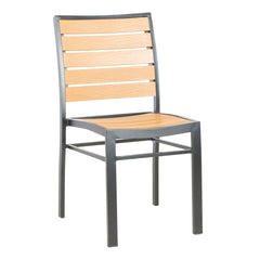 Side Chairs, Set of 2, Stackable Metal in Gray