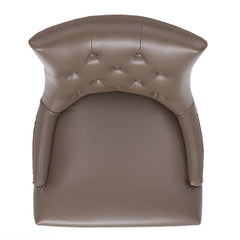 Side Chairs, Set of 2, Tufted Linen in Clay with Espresso Birch Frame