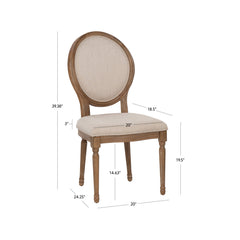 Side Chairs, Set of 2, Upholstered with Solid Wood Legs