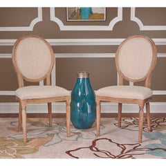 Side Chairs, Set of 2, Upholstered with Solid Wood Legs