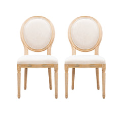 Side Chairs, Set of 2, Upholstered with Solid Wood Legs