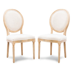 Side Chairs, Set of 2, Upholstered with Solid Wood Legs