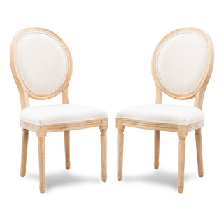 Side Chairs, Set of 2, Upholstered with Solid Wood Legs
