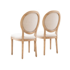 Side Chairs, Set of 2, Upholstered with Solid Wood Legs