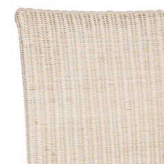 Side Chairs, Set of 2, Wicker Rattan Frame, Solid Wood Legs, White Washed