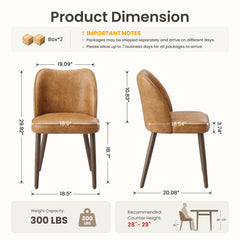 Side Chairs, Set of 4, Light Brown Upholstery with Solid Wood Frame