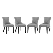 Side Chairs, Set of 4, Light Gray Velvet with Light Gray Legs