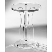 Side Table, 14 in Round, Clear Acrylic with Three Legs