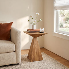 Side Table, 18 in Square, Solid Mango Wood