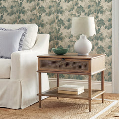 Side Table, Brown Solid and Manufactured Wood with Drawer and Shelf
