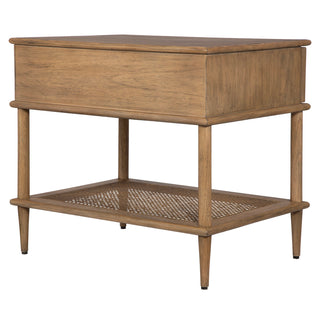 Side Table, Brown Solid and Manufactured Wood with Drawer and Shelf