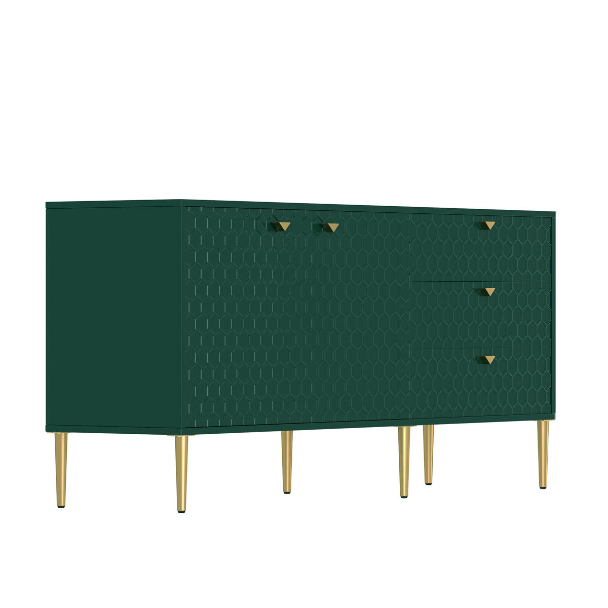 Sideboard, 2 Doors, 3 Drawers, Manufactured Wood, 60 In. Wide, Green