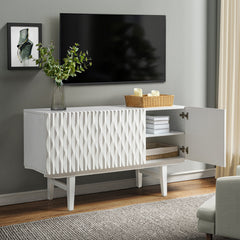 Sideboard, 3-Door, Solid and Manufactured Wood, 54 Inch, White
