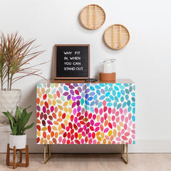 Sideboard, 38 in W, Solid Walnut Wood in Walnut and Gold
