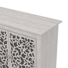 Sideboard, 4-Door Manufactured Wood, Dusty Gray Oak and Black