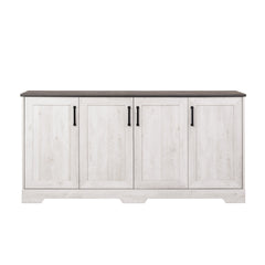 Sideboard, 4 Doors, Washed White with Manufactured Wood