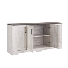 Sideboard, 4 Doors, Washed White with Manufactured Wood