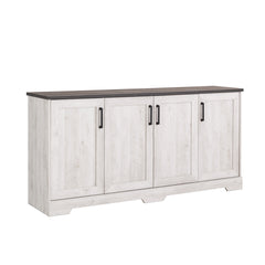 Sideboard, 4 Doors, Washed White with Manufactured Wood